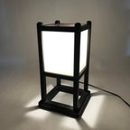 Japanese Electric Lantern Floor Lamp Vtg Table Lamp Wood Frame Resin Panel LT66