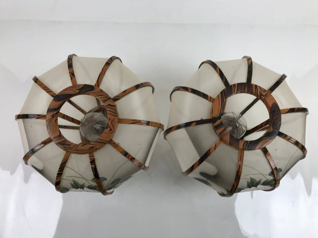 Japanese Electric Lantern Pair Vtg 3 Legs Standing Chochin Obon Festival LT82