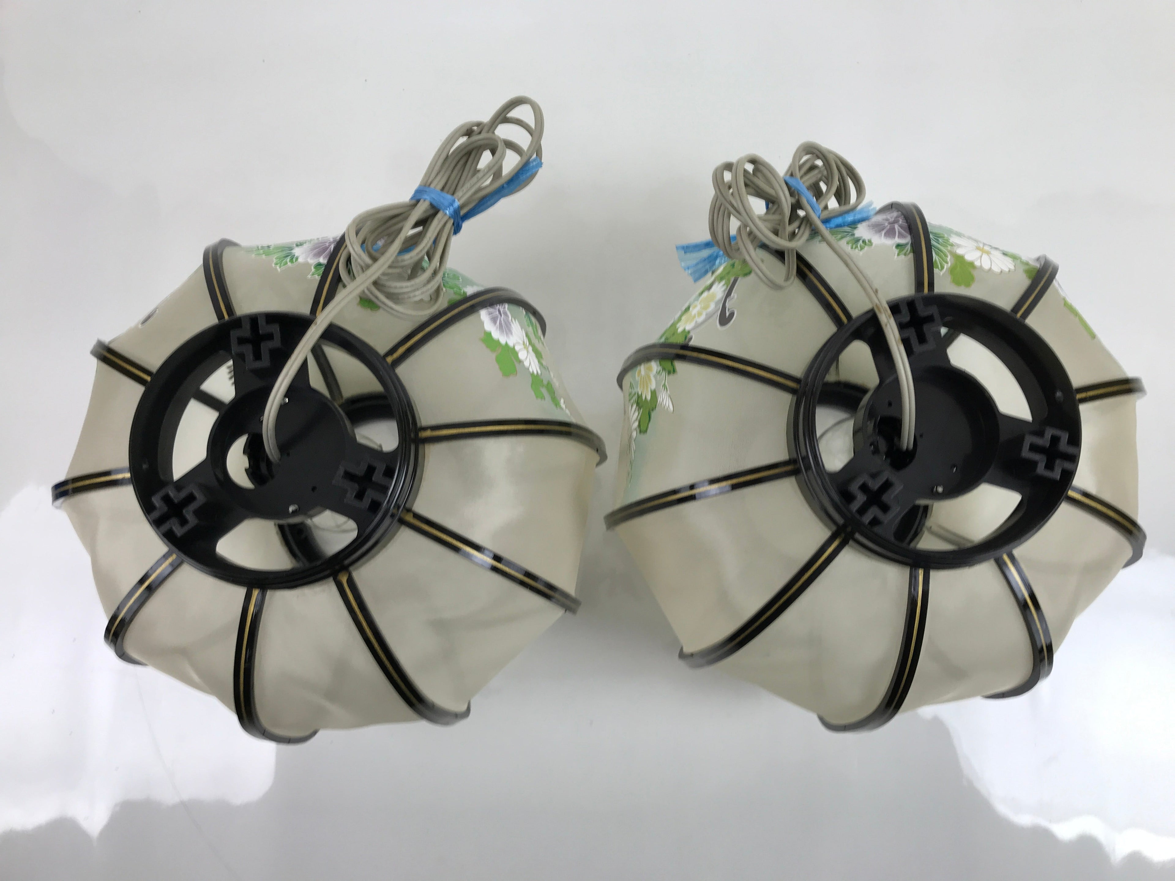 Japanese Electric Lantern Pair Vtg 3 Legs Standing Chochin Obon Festival LT84