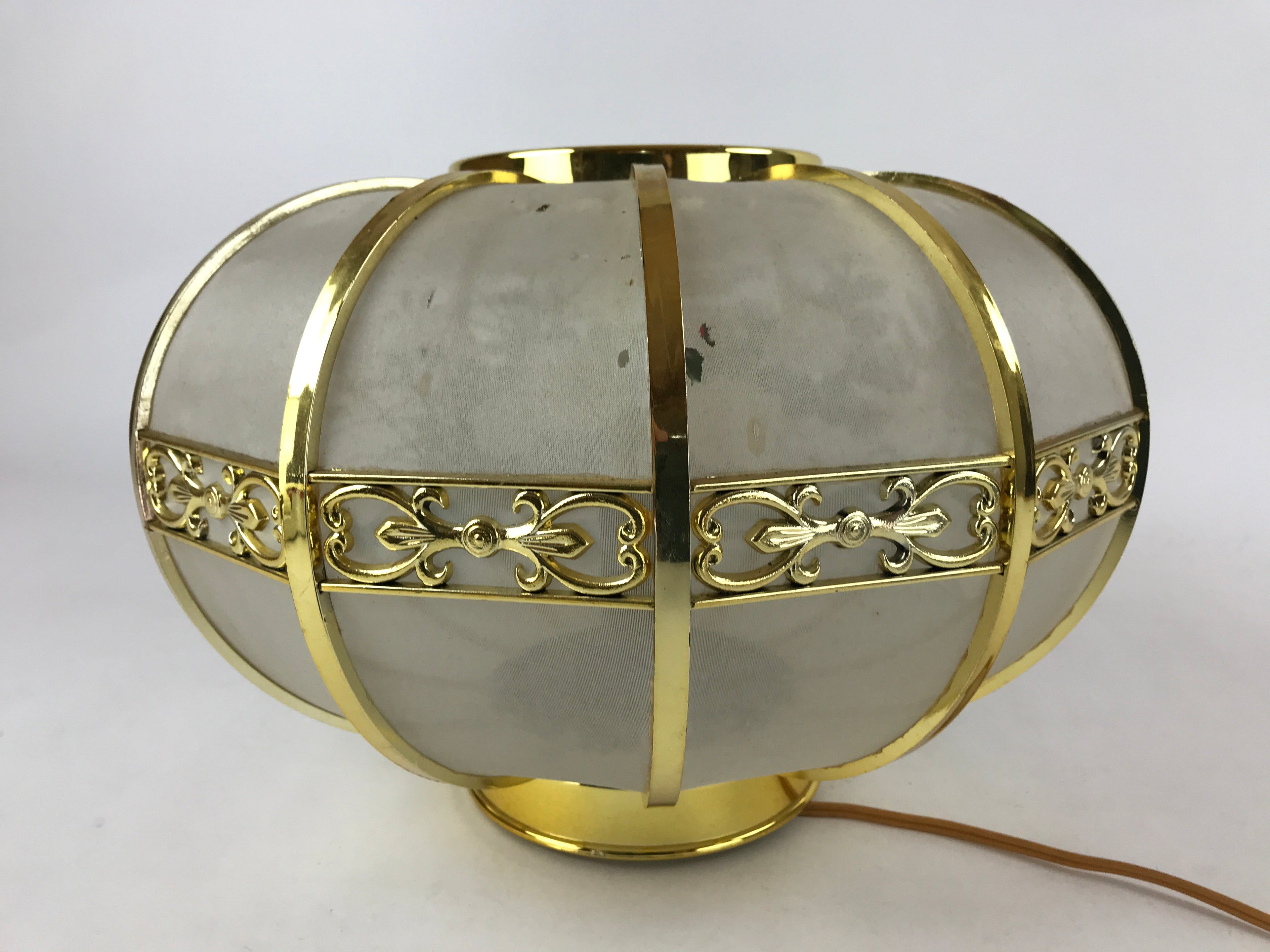 Japanese Electric Lantern Round Lamp Vtg Peony Temple Light Shade Obon LT67
