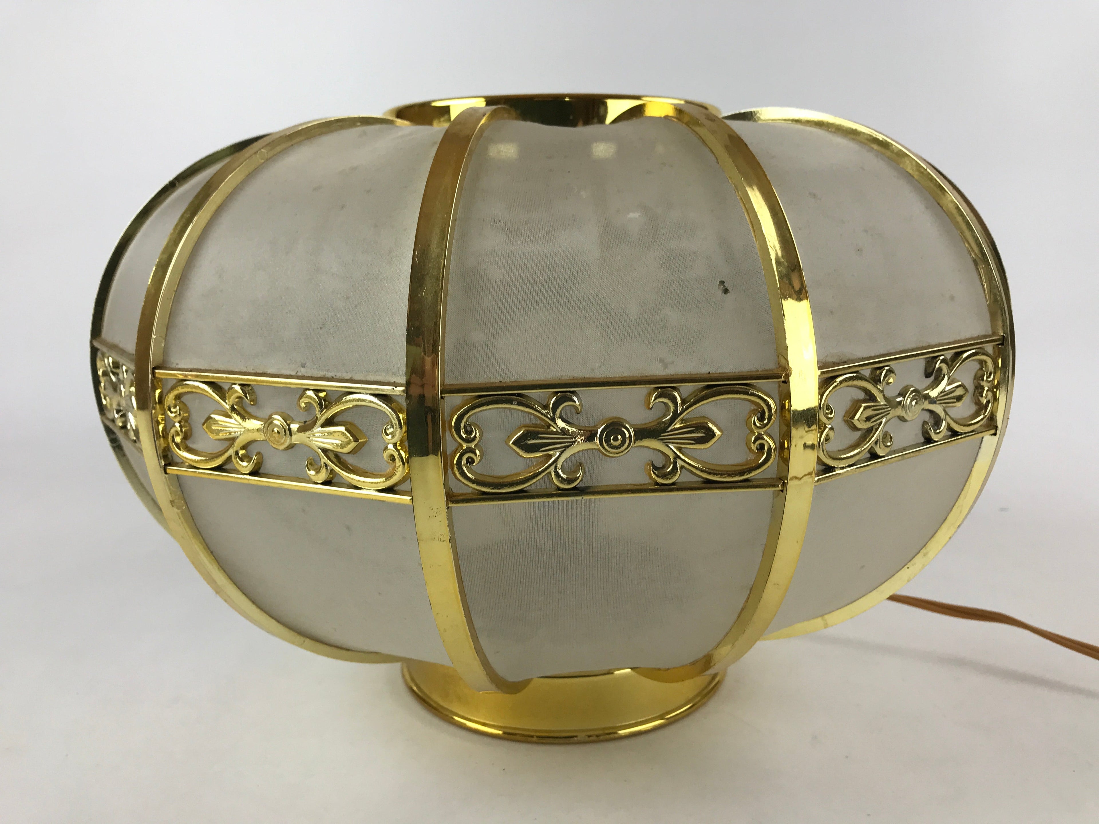 Japanese Electric Lantern Round Lamp Vtg Peony Temple Light Shade Obon LT68