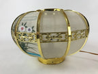 Japanese Electric Lantern Round Lamp Vtg Peony Temple Light Shade Obon LT68