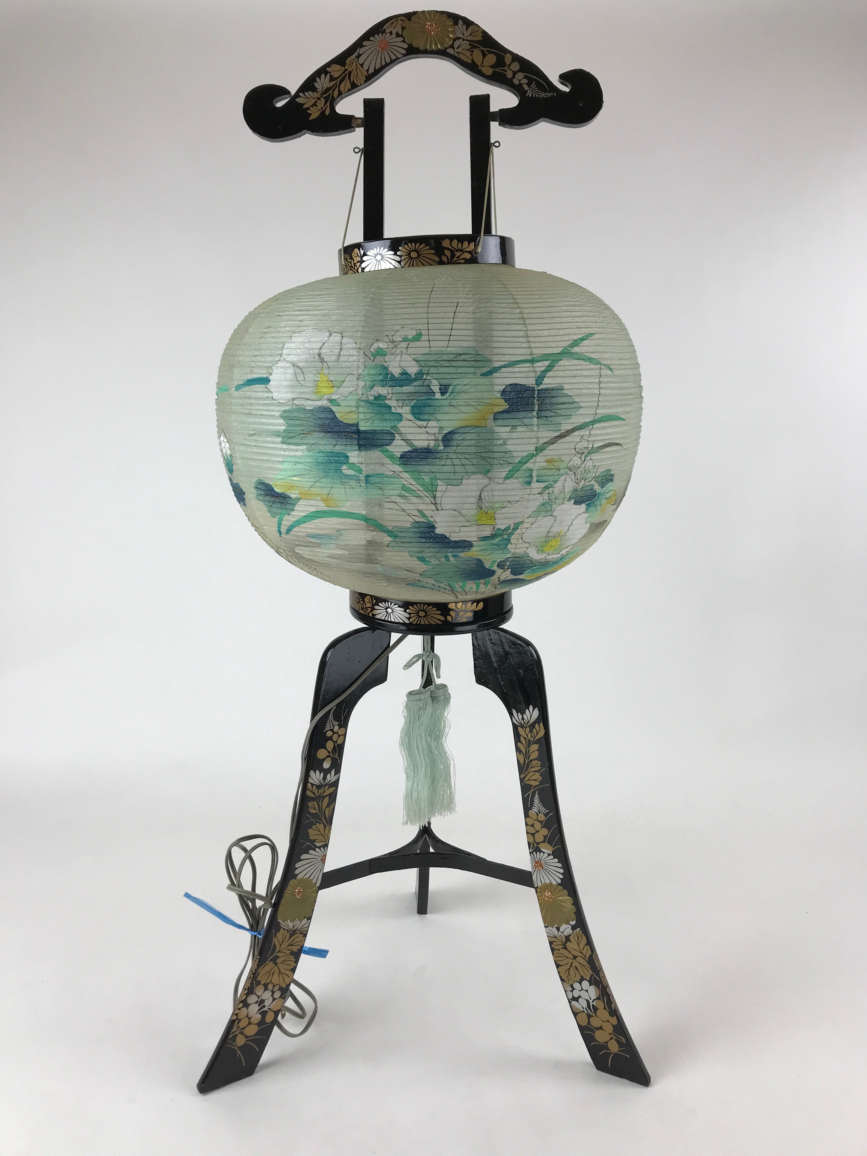 Japanese Electric Ouchi Lantern Vtg 3 Legs Standing Chochin Obon Festival LT70
