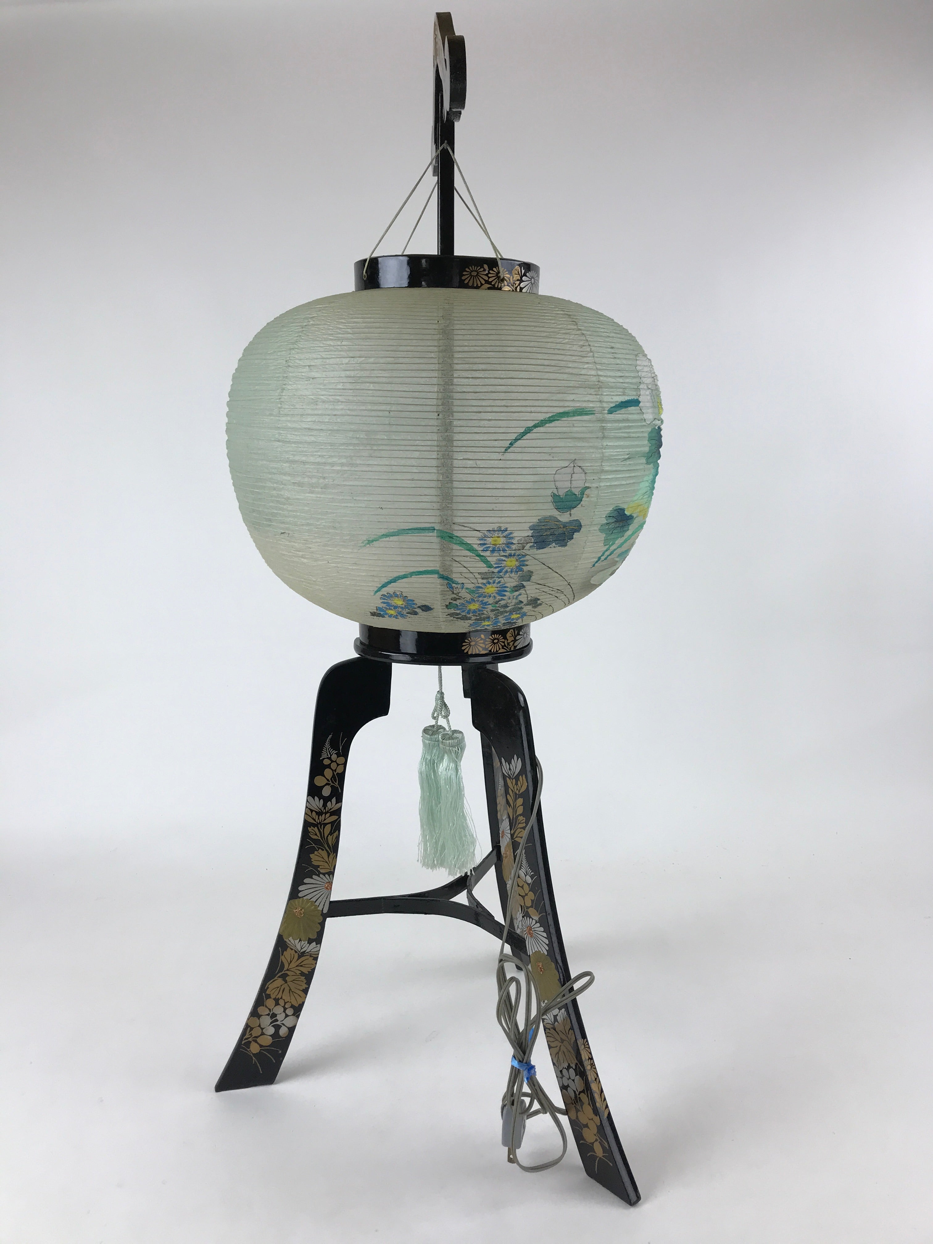 Japanese Electric Ouchi Lantern Vtg 3 Legs Standing Chochin Obon Festival LT70