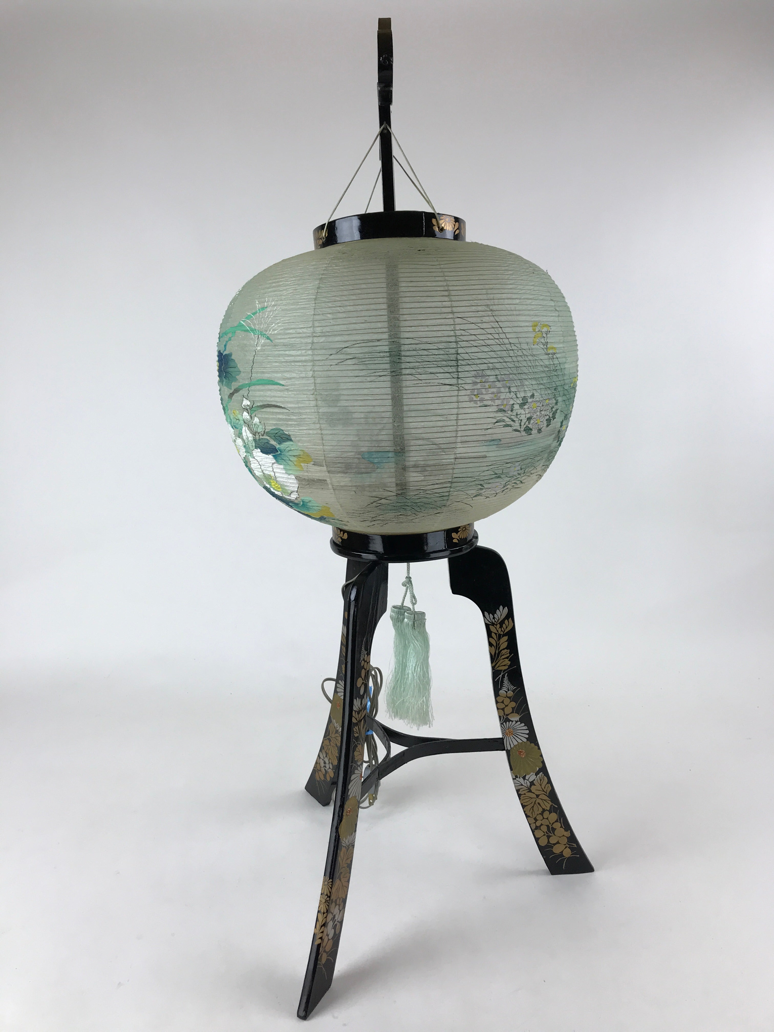 Japanese Electric Ouchi Lantern Vtg 3 Legs Standing Chochin Obon Festival LT70