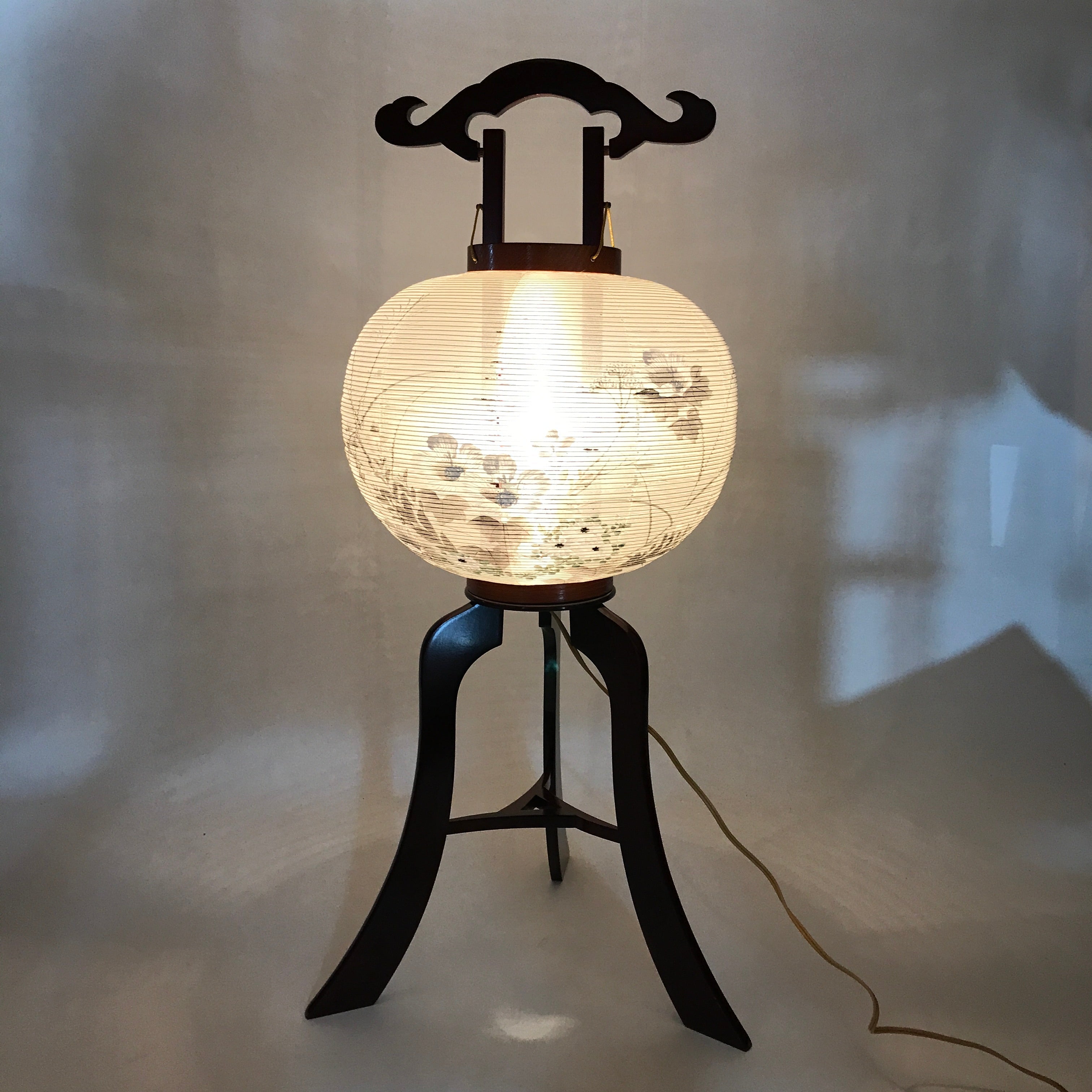 Japanese Electric Ouchi Lantern Vtg 3 Legs Standing Chochin Obon Festival LT71