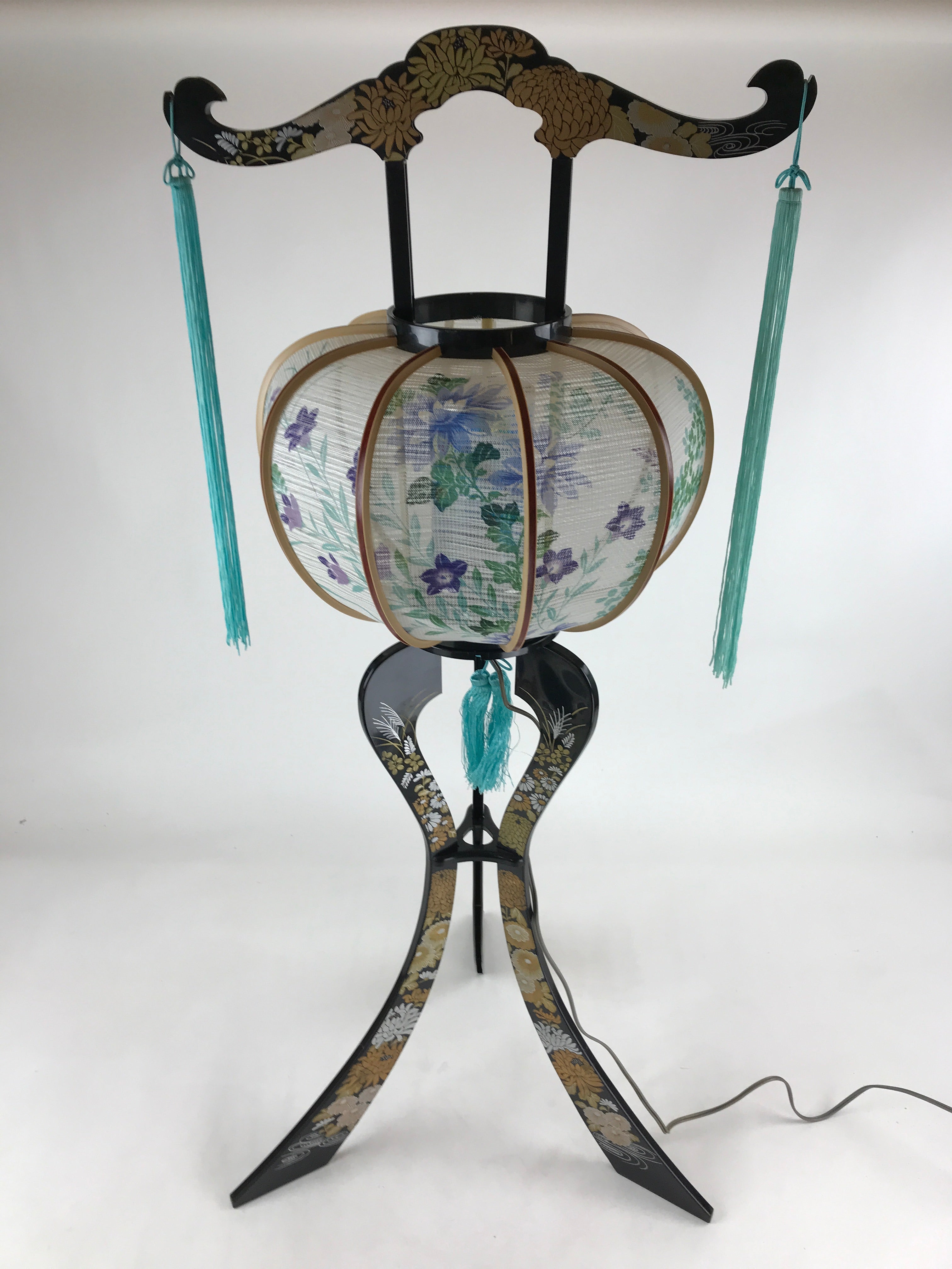 Japanese Electric Ouchi Lantern Vtg 3 Legs Standing Chochin Obon Festival LT74