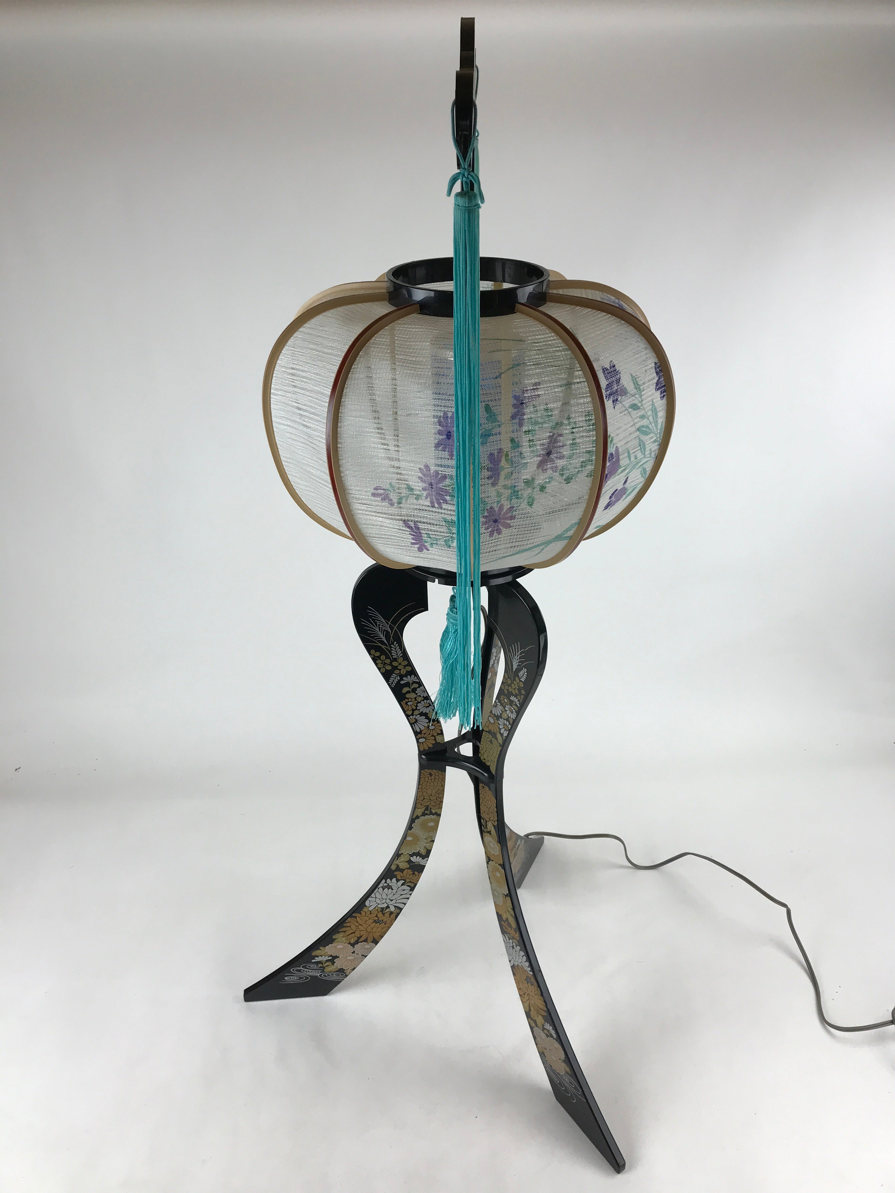 Japanese Electric Ouchi Lantern Vtg 3 Legs Standing Chochin Obon Festival LT74