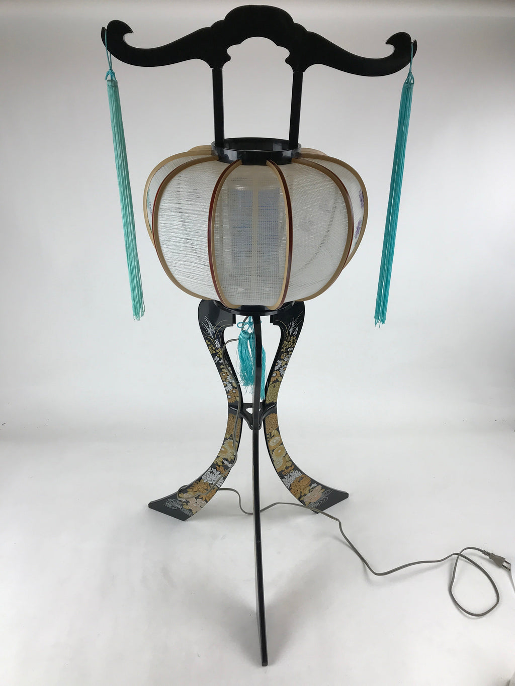 Japanese Electric Ouchi Lantern Vtg 3 Legs Standing Chochin Obon Festival LT74