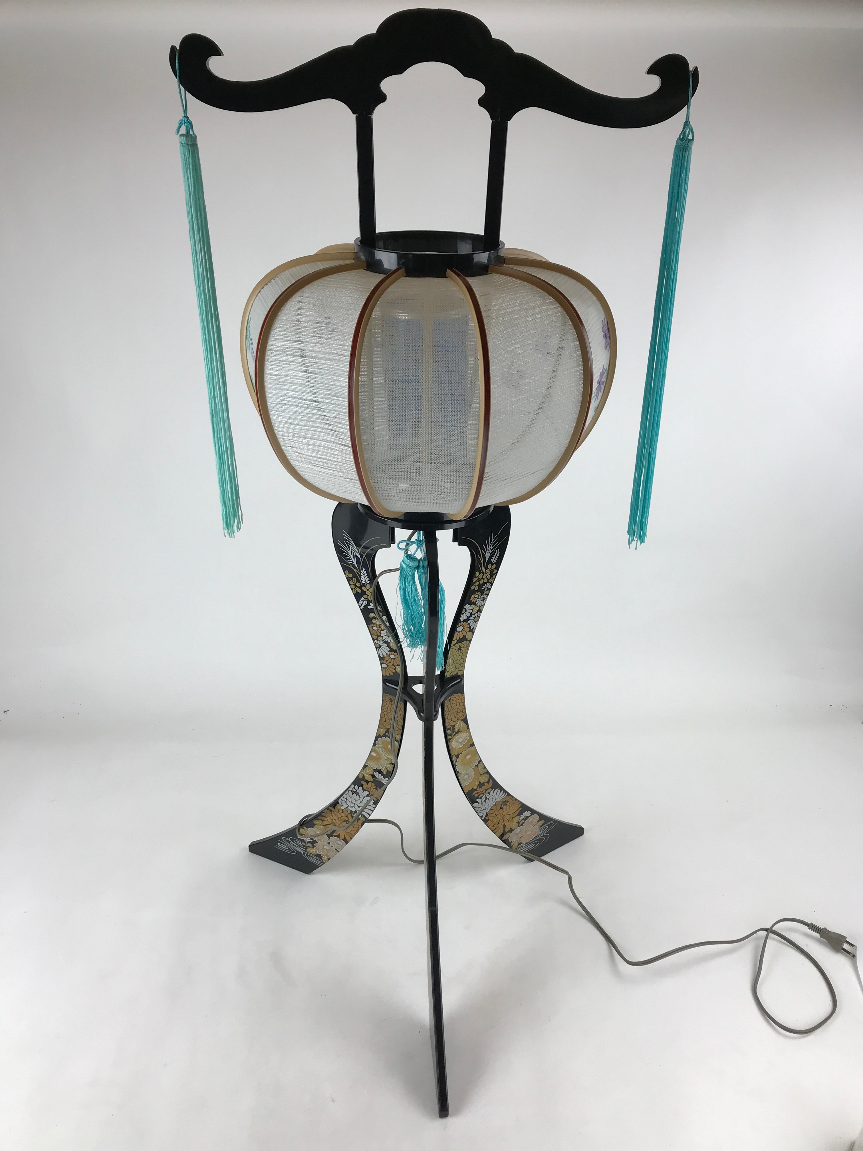 Japanese Electric Ouchi Lantern Vtg 3 Legs Standing Chochin Obon Festival LT74