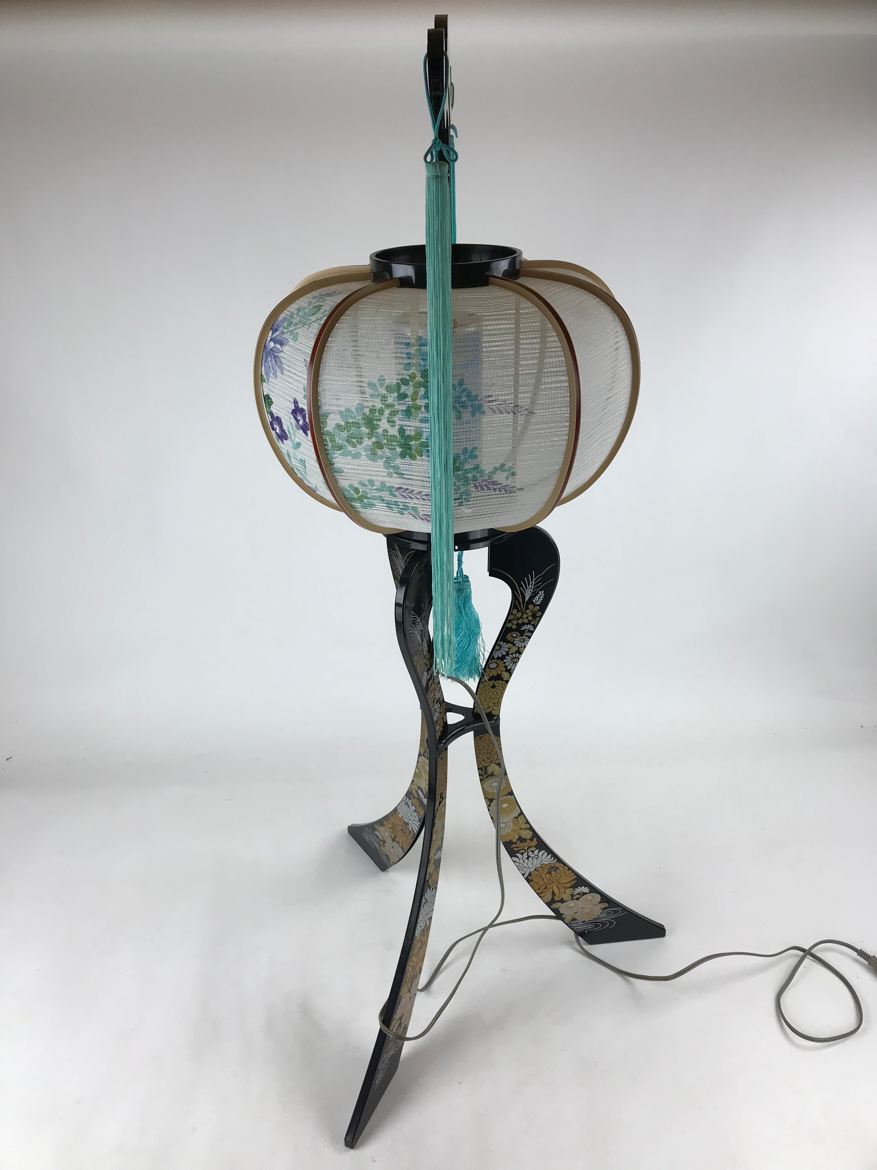 Japanese Electric Ouchi Lantern Vtg 3 Legs Standing Chochin Obon Festival LT74