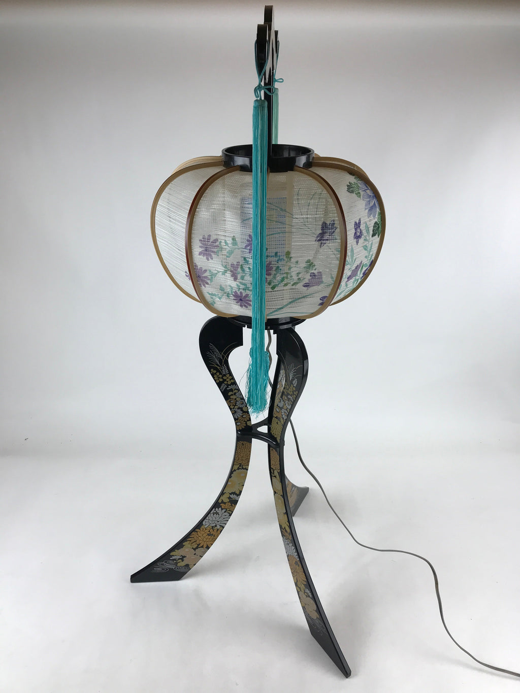 Japanese Electric Ouchi Lantern Vtg 3 Legs Standing Chochin Obon Festival LT75