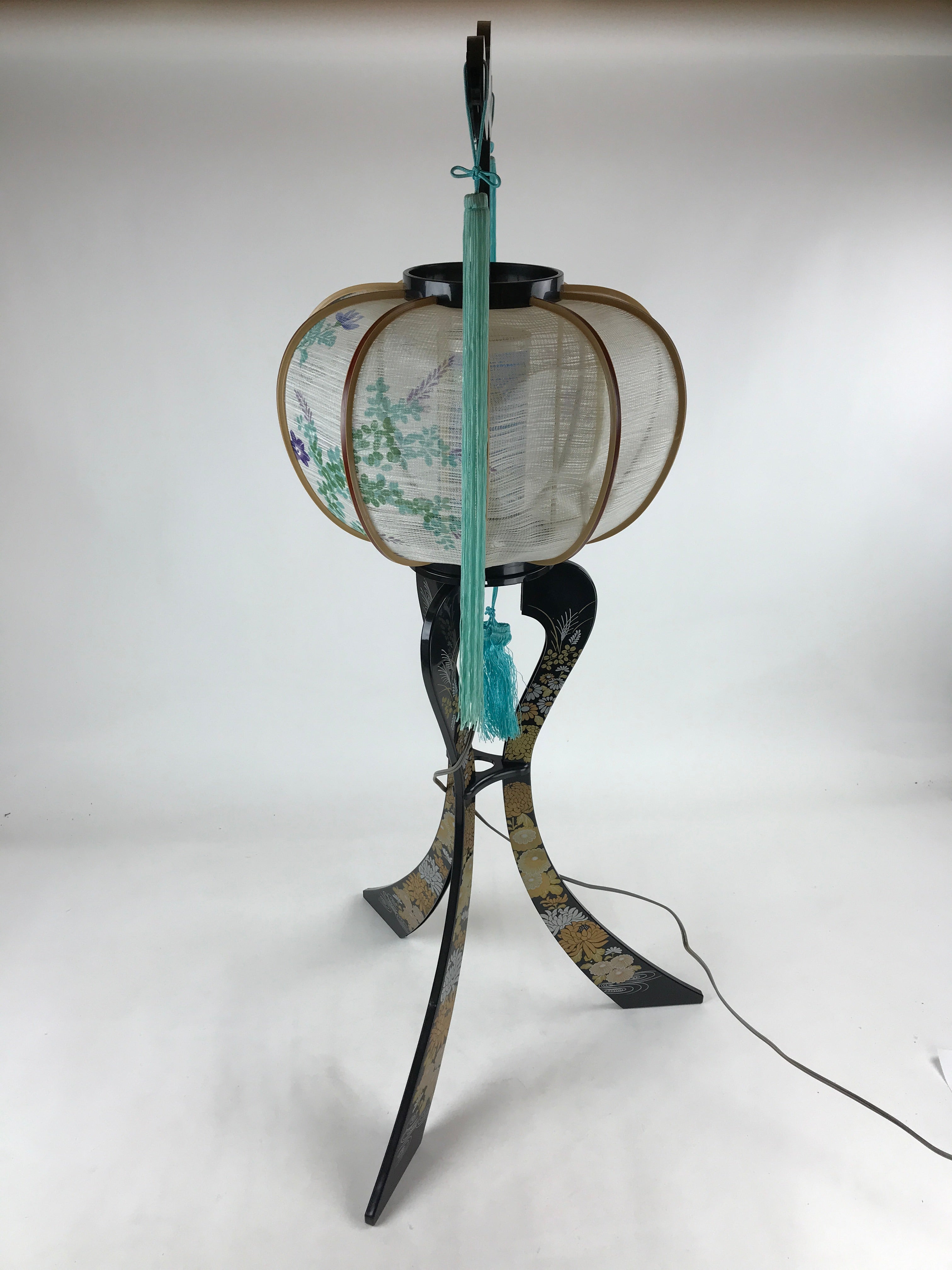 Japanese Electric Ouchi Lantern Vtg 3 Legs Standing Chochin Obon Festival LT75
