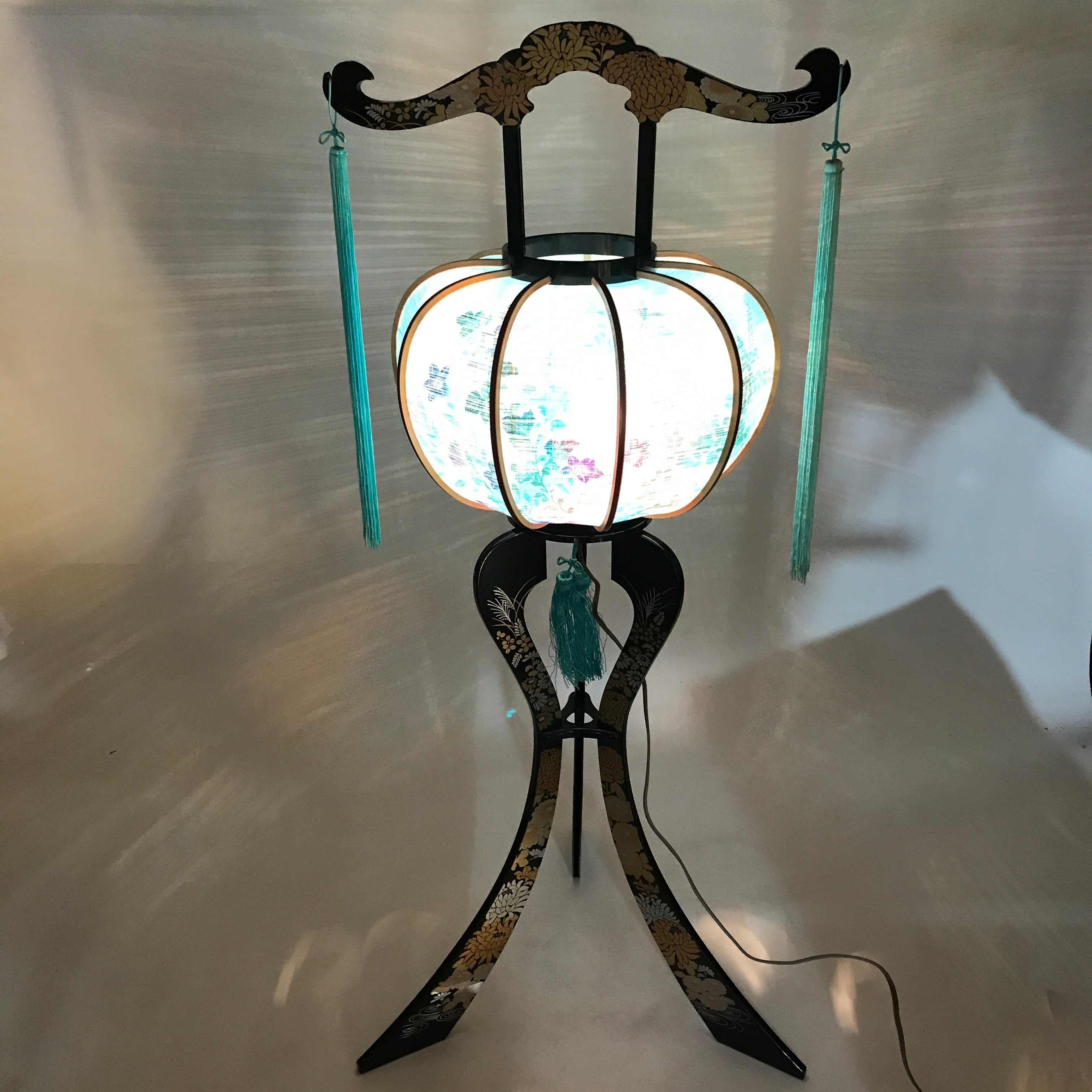 Japanese Electric Ouchi Lantern Vtg 3 Legs Standing Chochin Obon Festival LT75