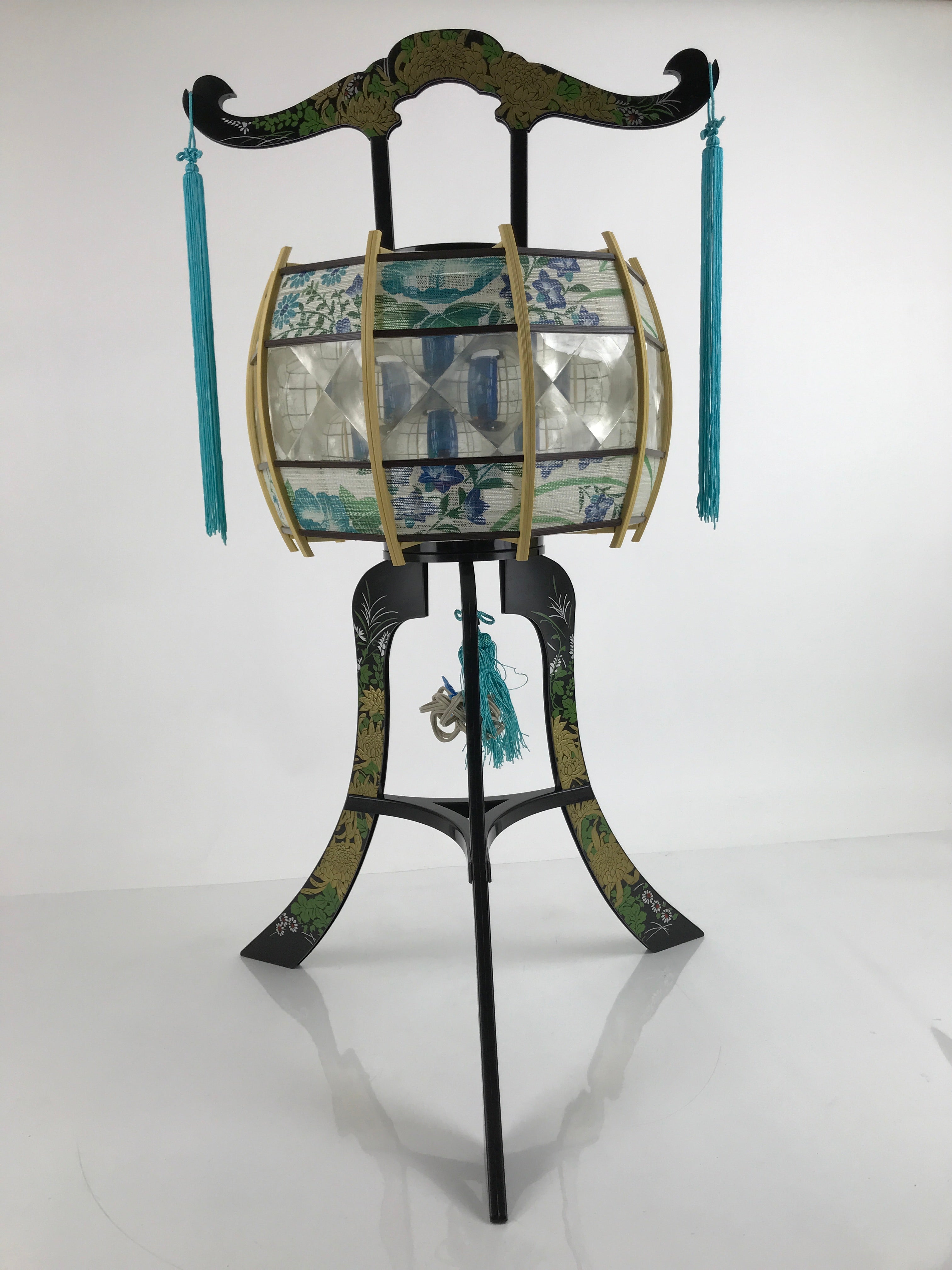 Japanese Electric Ouchi Lantern Vtg 3 Legs Standing Chochin Obon Festival LT80