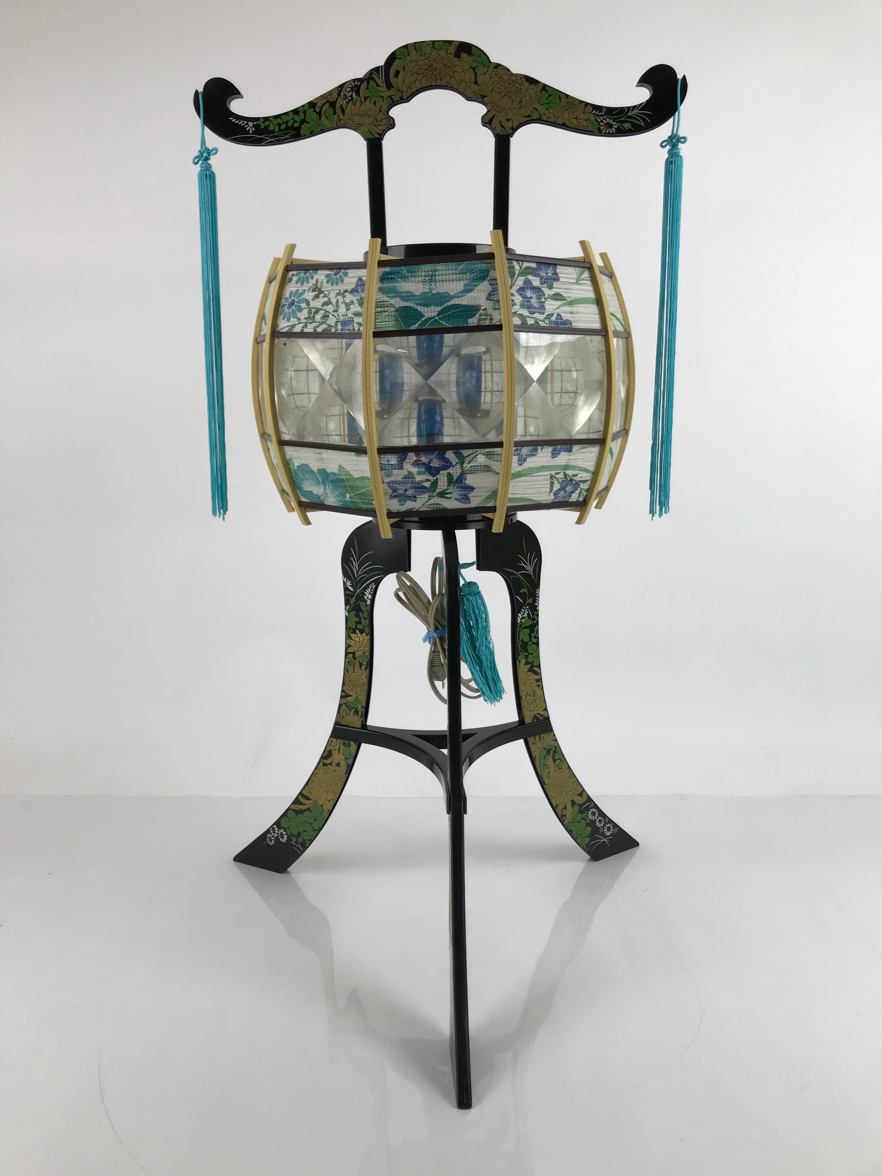 Japanese Electric Ouchi Lantern Vtg 3 Legs Standing Chochin Obon Festival LT81