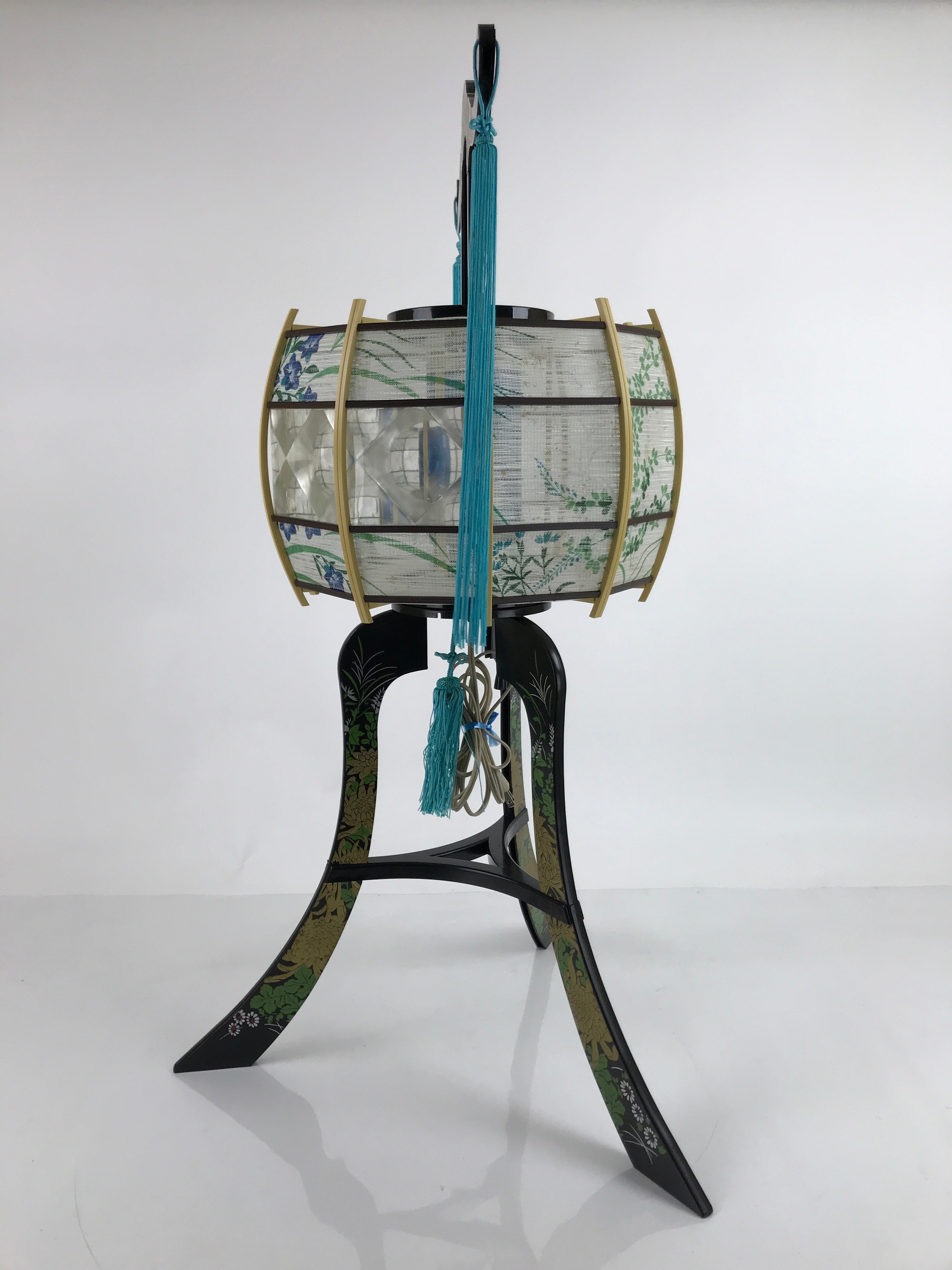 Japanese Electric Ouchi Lantern Vtg 3 Legs Standing Chochin Obon Festival LT81