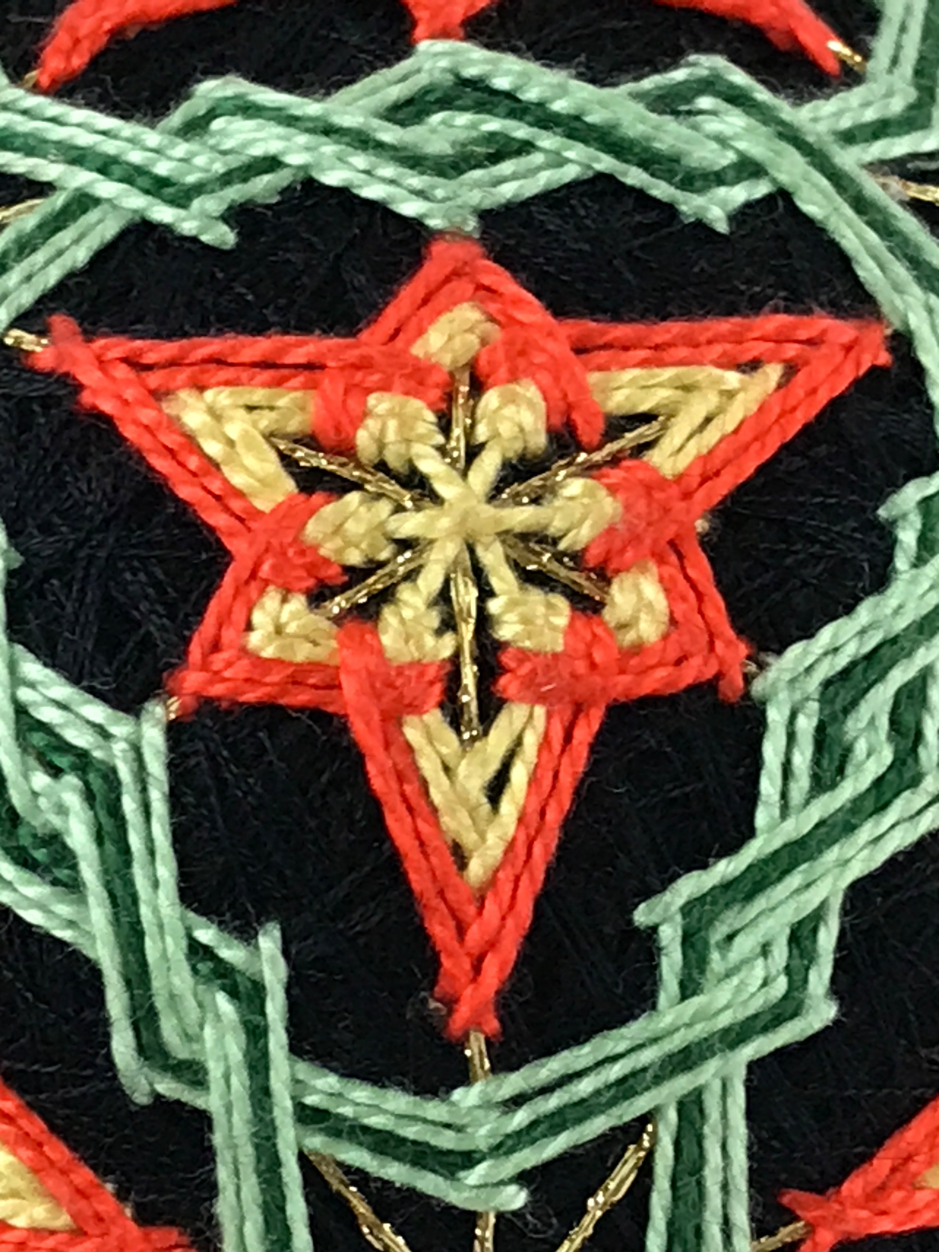 Japanese Embroidered Fabric Ball Temari Vtg Decoration Toy Stars JK580