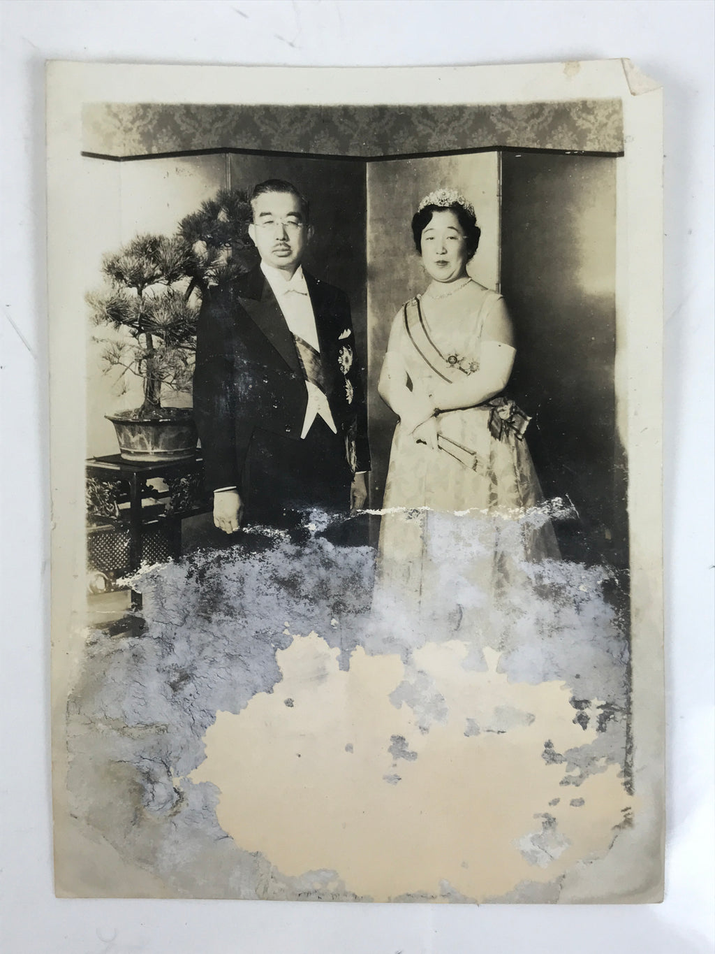 Japanese Emperor Showa Empress Kojun Portrait Photograph Vtg Black White PH105