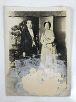 Japanese Emperor Showa Empress Kojun Portrait Photograph Vtg Black White PH105