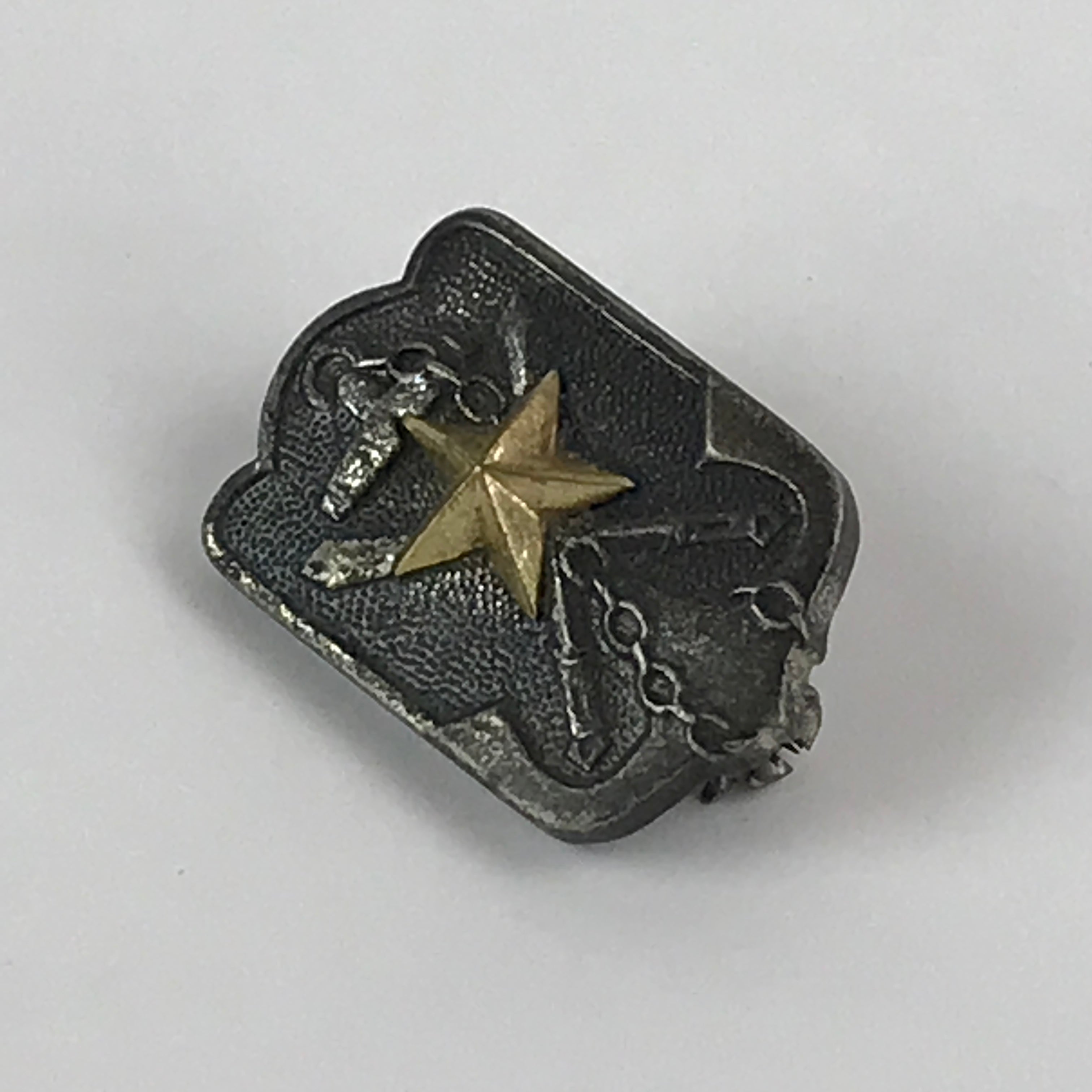 Japanese Empire Army Post Service Society Metal Pin Badge Vtg Star JK563
