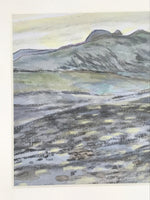 Japanese Evening Countryside Landscape Pastel Drawing Art Unsigned FL318