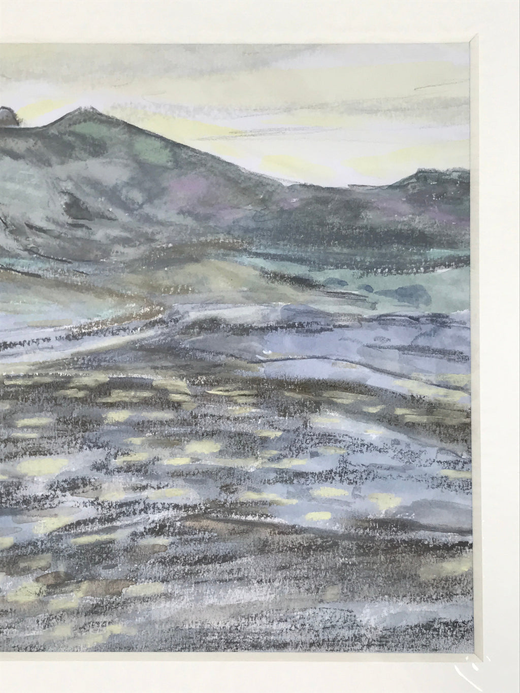 Japanese Evening Countryside Landscape Pastel Drawing Art Unsigned FL318
