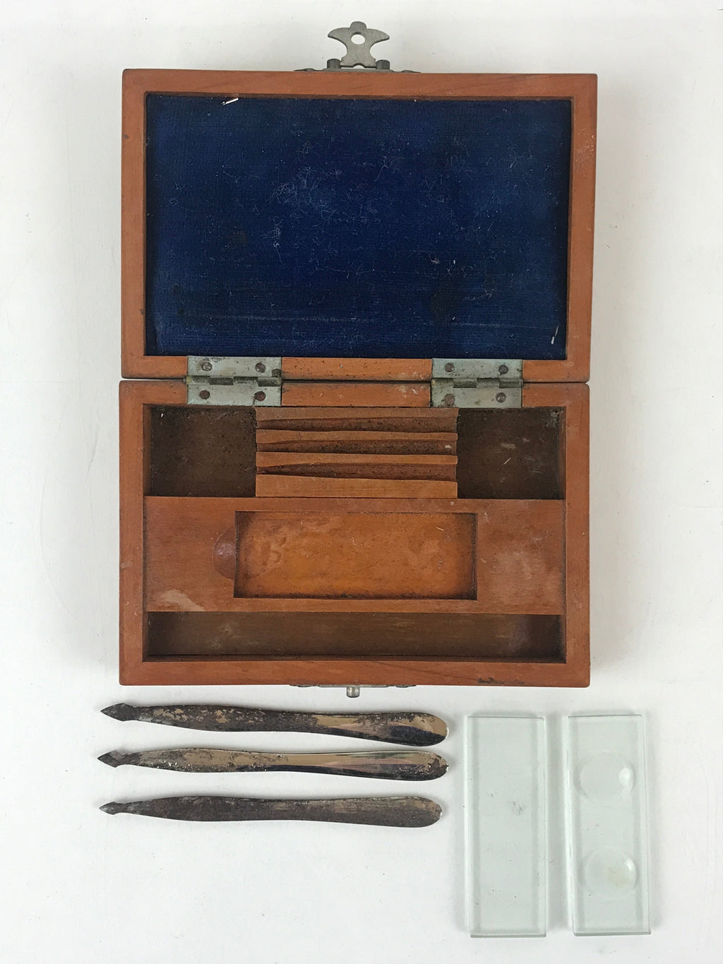 Japanese Experiment Tool Set with Wooden Case Inspection Military Medical JK488