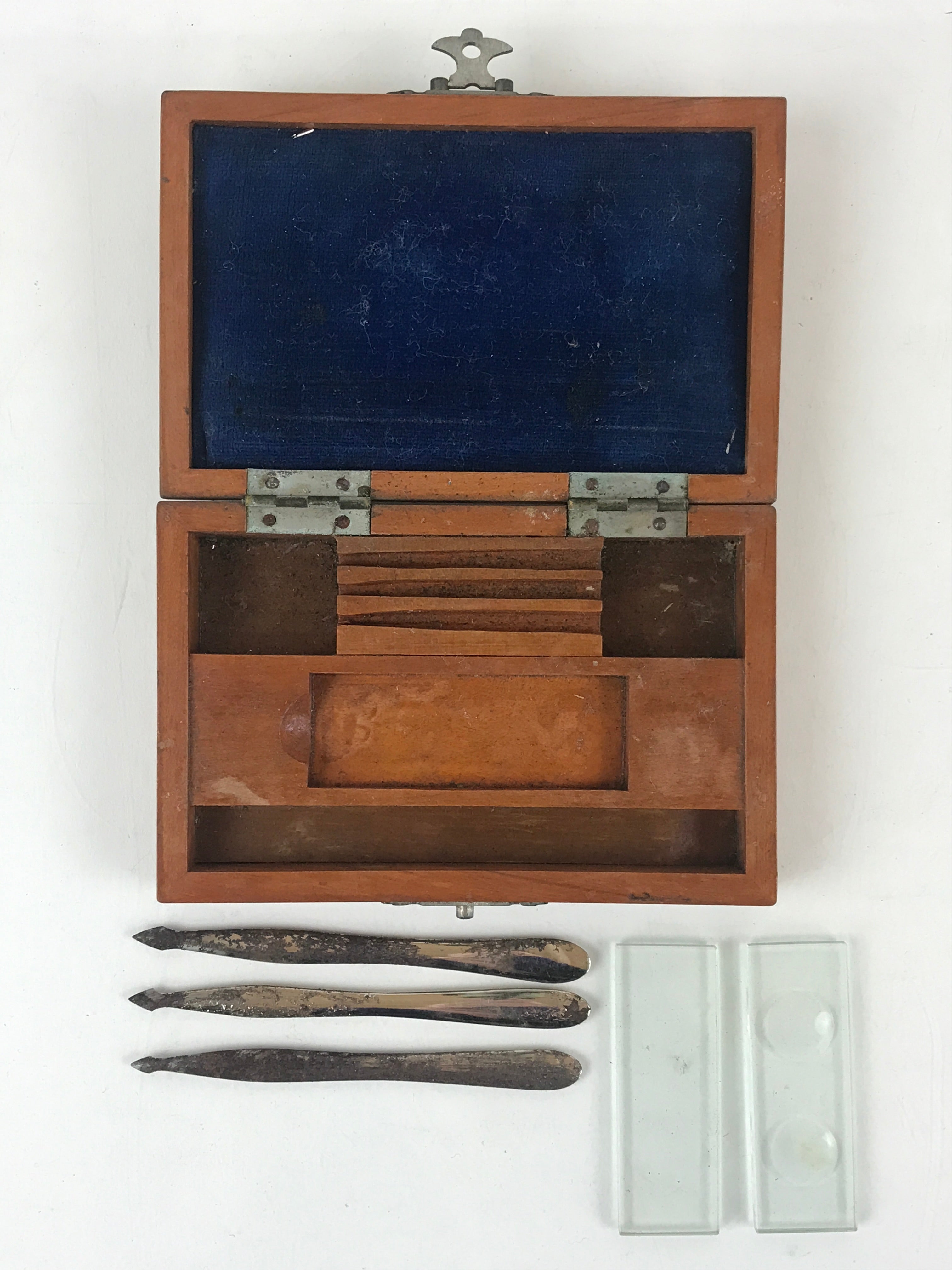 Japanese Experiment Tool Set with Wooden Case Inspection Military Medical JK488