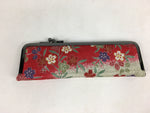 Japanese Fabric Bag Comb Hair Brush And Mirror Set Vtg Bag with Clasp KB34