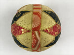 Japanese Fabric Ball Temari Vtg Decoration Amulet Play Wedding Gift Gold Red BD9