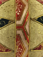 Japanese Fabric Ball Temari Vtg Decoration Amulet Play Wedding Gift Gold Red BD9