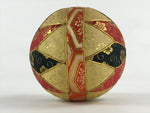 Japanese Fabric Ball Temari Vtg Decoration Amulet Play Wedding Gift Gold Red BD9
