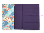 Japanese Fabric Card Holder Vtg Ball Ribbon Blue Pink Gold Cherry Blossom KB93
