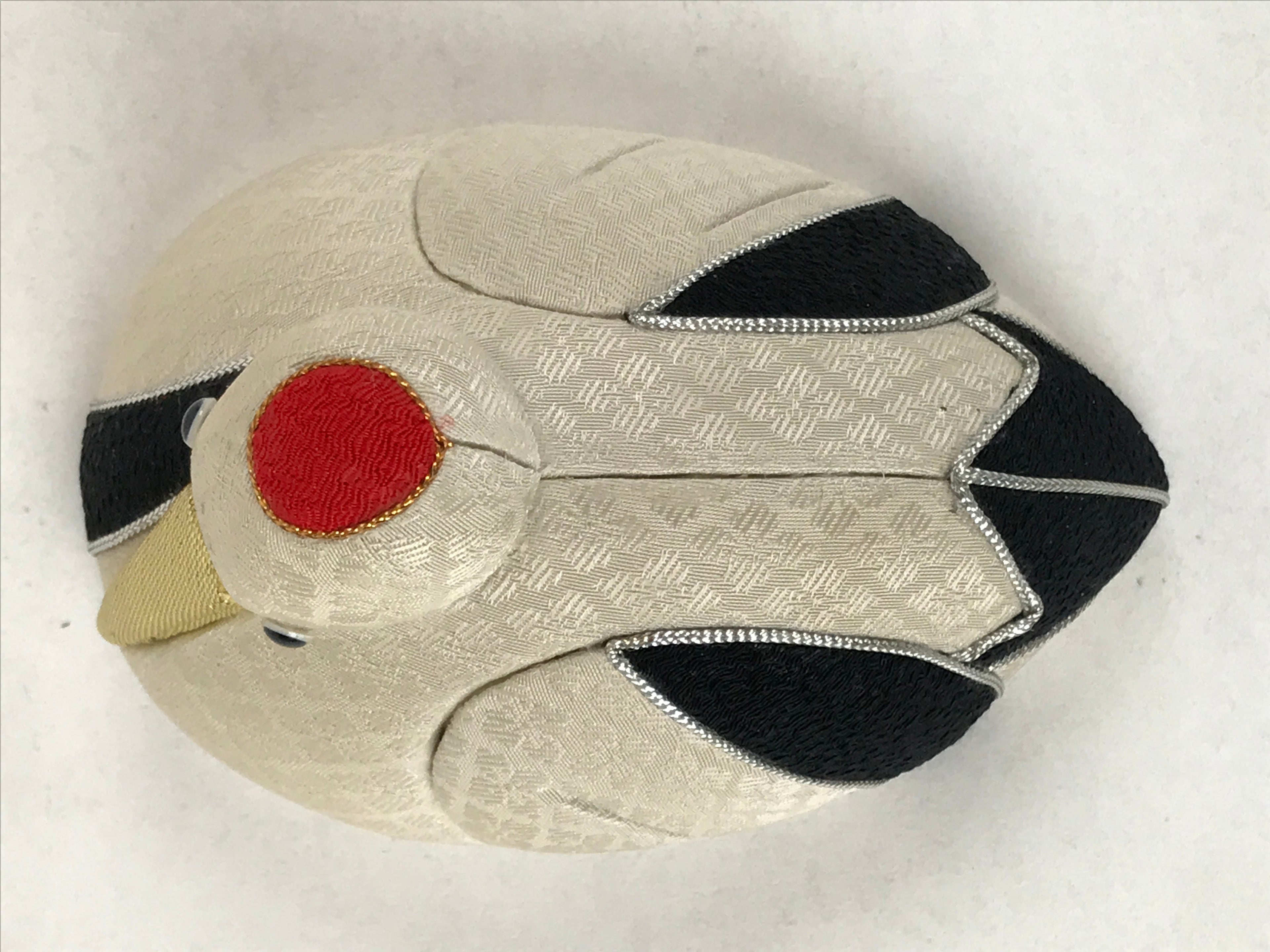Japanese Fabric Crane Tsuru Bird Doll Vtg Chirimen Zaiku Traditional Craft BD958