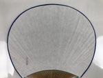 Japanese Fabric Fan Uchiwa Vtg Bamboo Round Paper Traditional Birds Blue U144