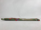 Japanese Fabric Folding Fan Case Vtg Sensubukuro Cherry Blossom Green Red KB75
