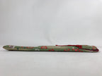 Japanese Fabric Folding Fan Case Vtg Sensubukuro Cherry Blossom Green Red KB75
