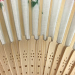 Japanese Fabric Folding Fan Sensu Bamboo Frame Floral Hydrangea Ajisai 4D832