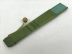 Japanese Fabric Folding Fan Sensu Bamboo Frame Vtg Green Blue w/Case 4D882