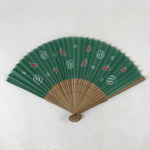 Japanese Fabric Folding Fan Sensu Bamboo Frame Watermelon Suika Green 4D766