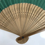 Japanese Fabric Folding Fan Sensu Bamboo Frame Watermelon Suika Green 4D811