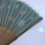 Japanese Fabric Folding Fan Sensu Bamboo Frame Watermelon Suika Green 4D811