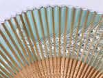 Japanese Fabric Folding Fan Sensu Bamboo Frame White Peacock Bird Green 4D918