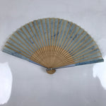 Japanese Fabric Folding Fan Sensu Bamboo Resin Frame Looney Tunes Blue 4D815