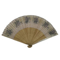 Japanese Fabric Folding Fan Sensu Vtg Bamboo Frame Roses Pastel Pink Bara 5D20
