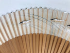 Japanese Fabric Folding Fan Sensu Vtg Bamboo Frame Small Fish Maple Leaf 4D917