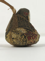 Japanese Fabric Hime Daruma Doll Keychain Phone Strap Amulet Gold Black JK879