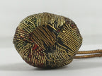 Japanese Fabric Hime Daruma Doll Keychain Phone Strap Amulet Gold Black JK879