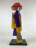 Japanese Fabric Okinawan Ryukyuan Dancer Doll Vtg Silk Kimono Geisha Figure TK48